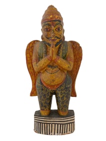 VINTAGE HAND PAINTED GARUDA SCULPTURE