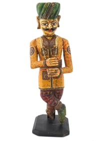 ANTIQUE INDIAN HAND PAINTED CEREMONIAL WOOD FIGURE