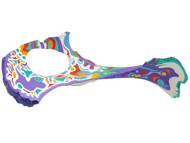 LARGE MODERN ABSTRACT PAINTED BONE SCULPTURE