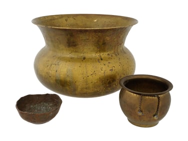COLLECTION OF ASSORTED BRONZE AND BRASS BOWLS