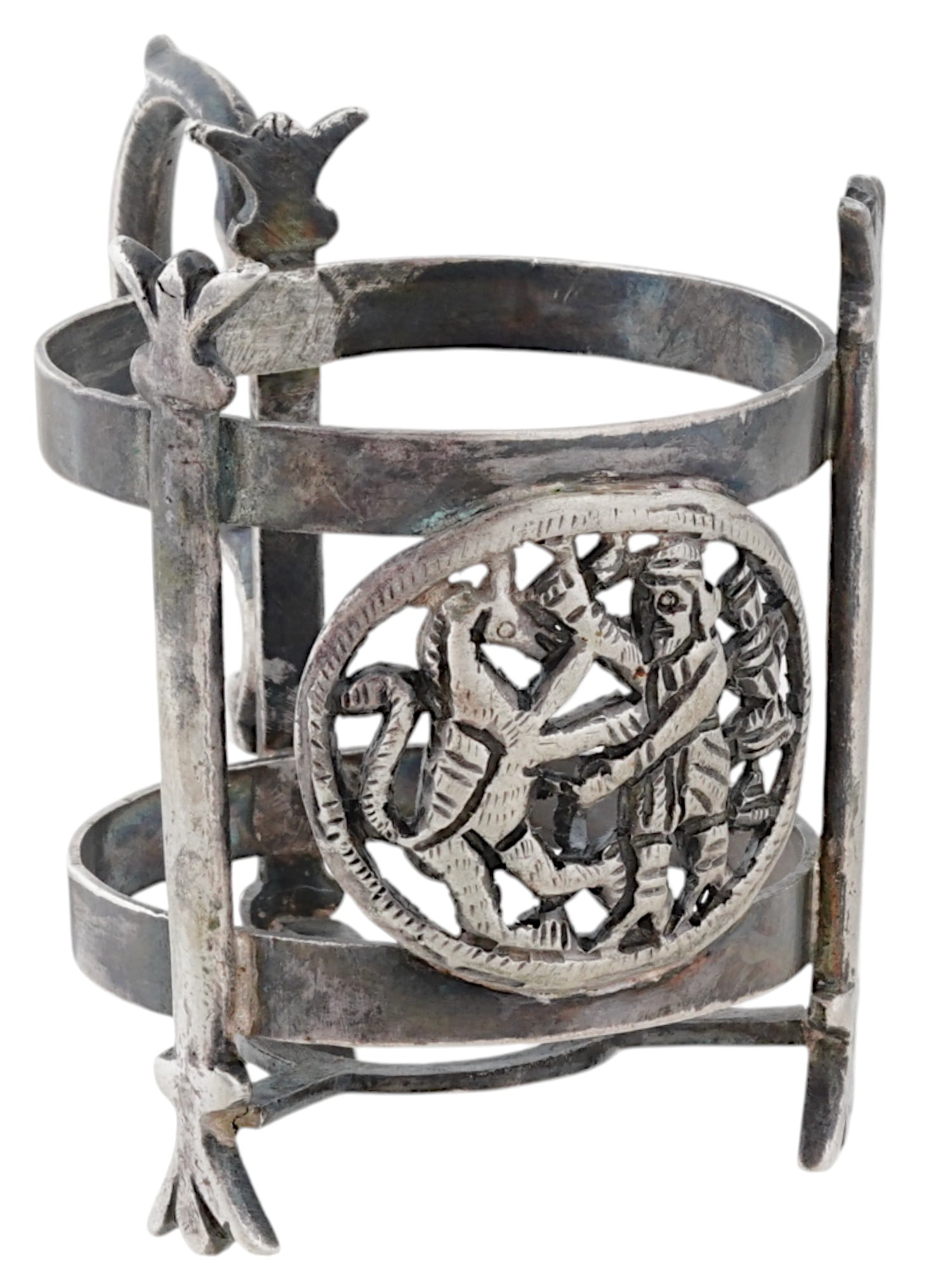 EALRY 20TH C PERSIAN SILVER GLASS HOLDER (1 of 6)