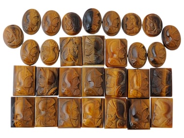 COLLECTION OF ANTIQUE HAND CARVED CAMEOS