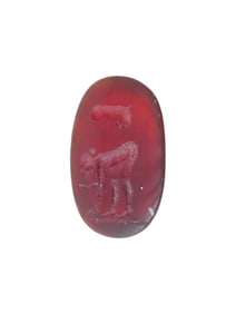 ANTIQUE CARVED CARNELIAN INTAGLIO SEAL W EROTIC SCENE