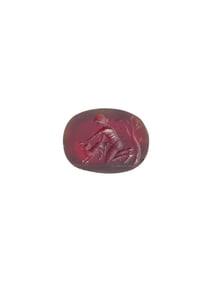 ANTIQUE CARVED CARNELIAN INTAGLIO SEAL W EROTIC SCENE