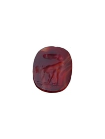 ANTIQUE CARVED CARNELIAN INTAGLIO SEAL W EROTIC SCENE