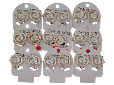 LOT OF 9 VINTAGE FRENCH DOLCE VITA 9 PAIRS CLIP ON EARRINGS