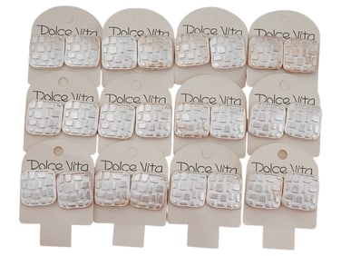 LOT OF 12 VINTAGE FRENCH DOLCE VITA 12 PAIRS CLIP ON EARRINGS