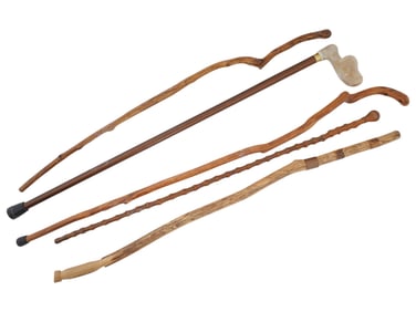 VINTAGE DECORATIVE SOLID WOOD WALKING CANES