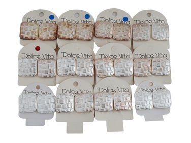 VINTAGE FRENCH DOLCE VITA 12 PAIRS CLIP ON EARRINGS