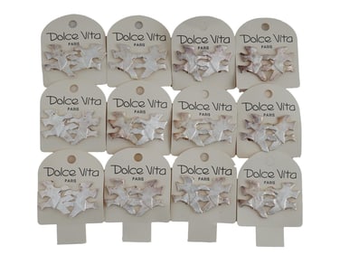 VINTAGE FRENCH DOLCE VITA 12 PAIRS CLIP ON EARRINGS