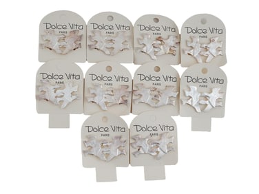 VINTAGE FRENCH DOLCE VITA 10 PAIRS CLIP ON EARRINGS