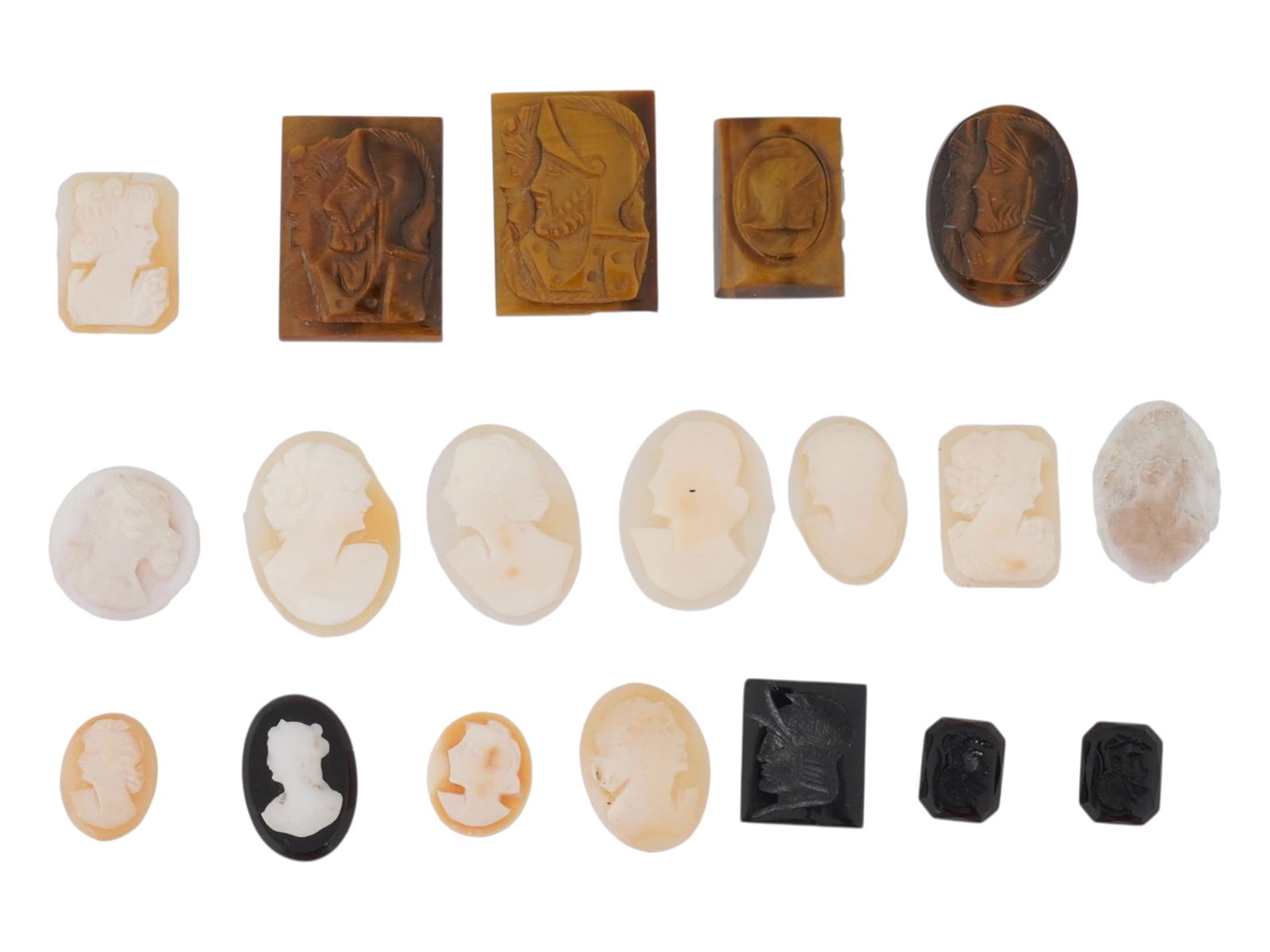 COLLECTION OF VARIOUS ANTIQUE HAND CARVED CAMEOS (1 of 6)