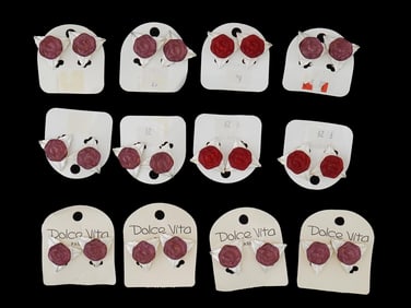 LOT 12 OF FRENCH DOLCE VITA COSTUME JEWELRY EARRINGS