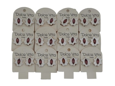 VINTAGE FRENCH DOLCE VITA 12 PAIRS CLIP ON EARRINGS