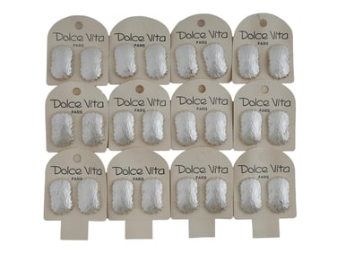 LOT OF 12 VINTAGE FRENCH DOLCE VITA CLIP ON EARRINGS