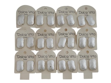 VINTAGE FRENCH DOLCE VITA 12 CLIP ON EARRINGS