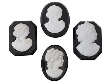 LOT OF FEMALE PORTRAIT CARVED SHELL ONYX CAMEOS