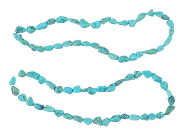 SET OF TURQUOISE BEADS OF NATURAL SHAPE FOR NECKLACE