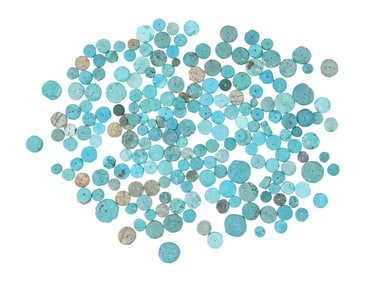 LOT OF TURQUOISE BEADS OF CIRCULAR SHAPE FOR NECKLACE