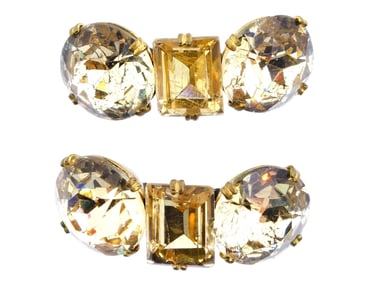 PAIR OF ART DECO MANNER COSTUME JEWELRY EARRINGS