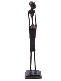 VINTAGE BRONZE FIGURINE OF AN AFRICAN WOMAN