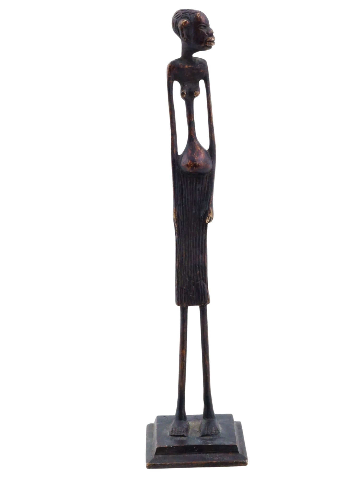 VINTAGE BRONZE FIGURINE OF AN AFRICAN WOMAN (1 of 6)