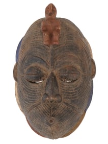 WEST AFRICAN BURKINA FASO CARVED WOOD BWA MASK
