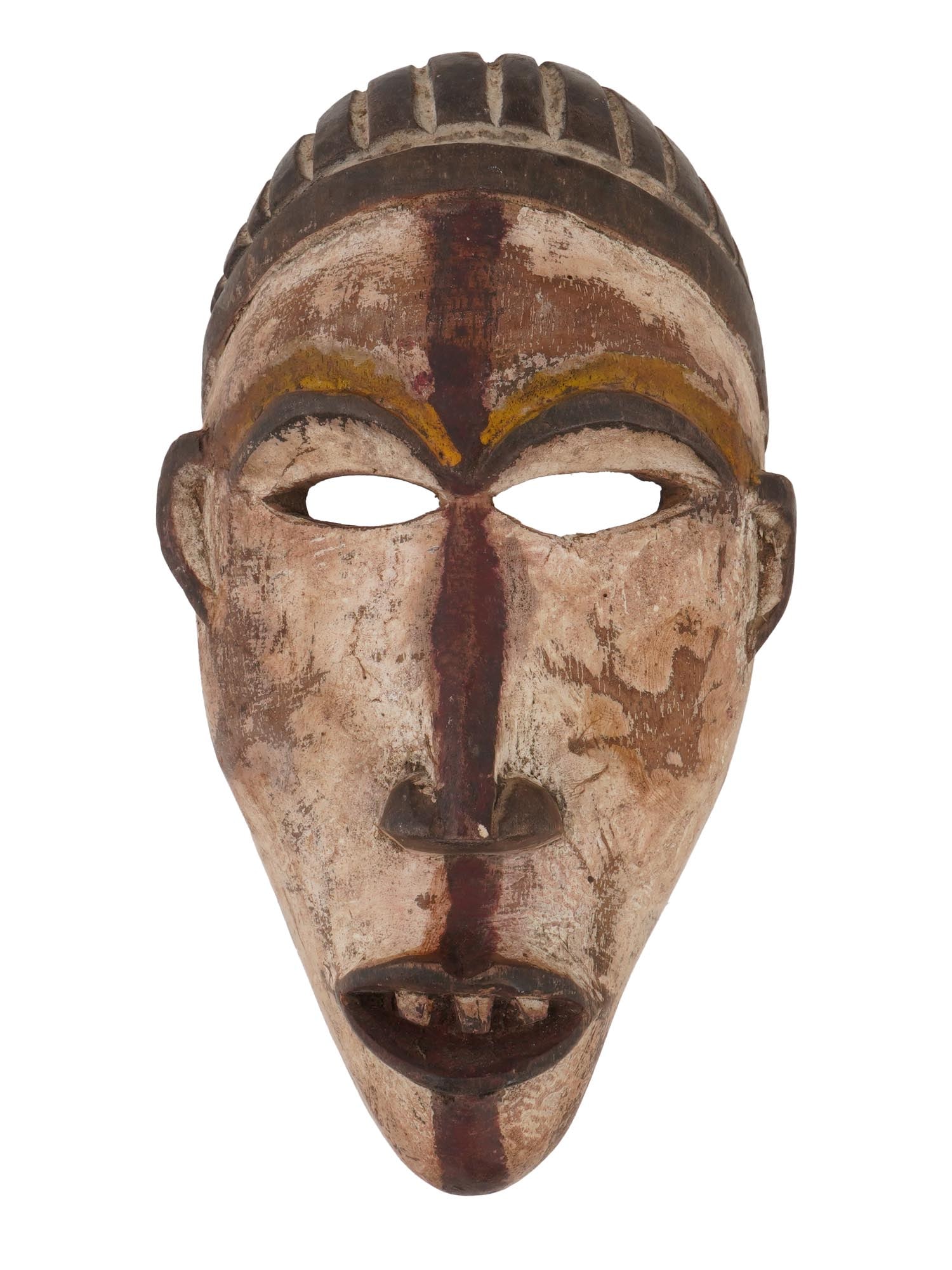 CENTRAL AFRICAN YOMBE HAND CARVED WOODEN MASK (1 of 6)