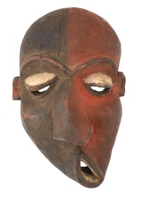CENTRAL AFRICAN CONGO WOODEN MBANGU SICK MASK OF PENDE