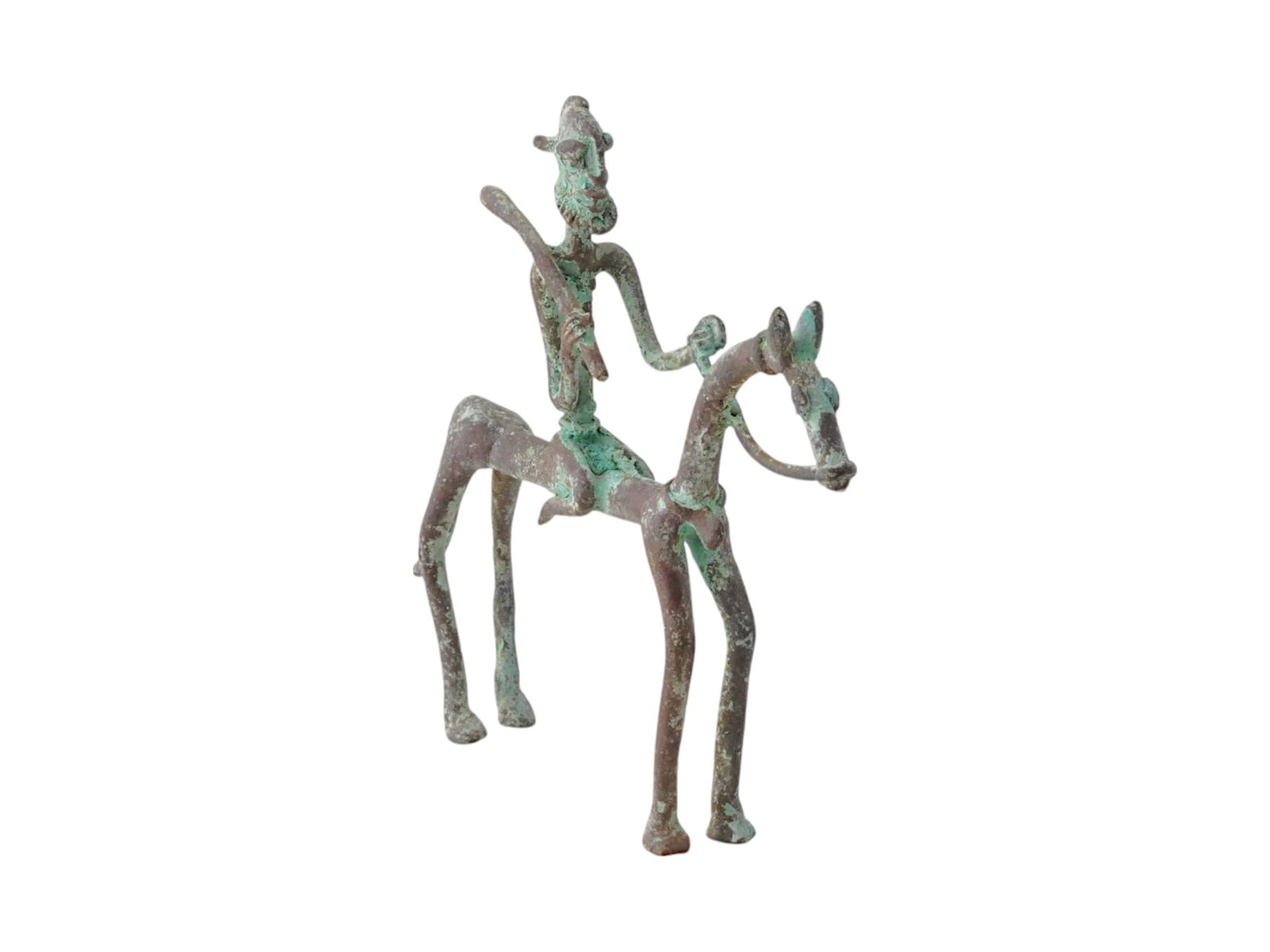 ANTIQUE AFRICAN DOGON BRONZE HORSEMAN STATUE (1 of 6)