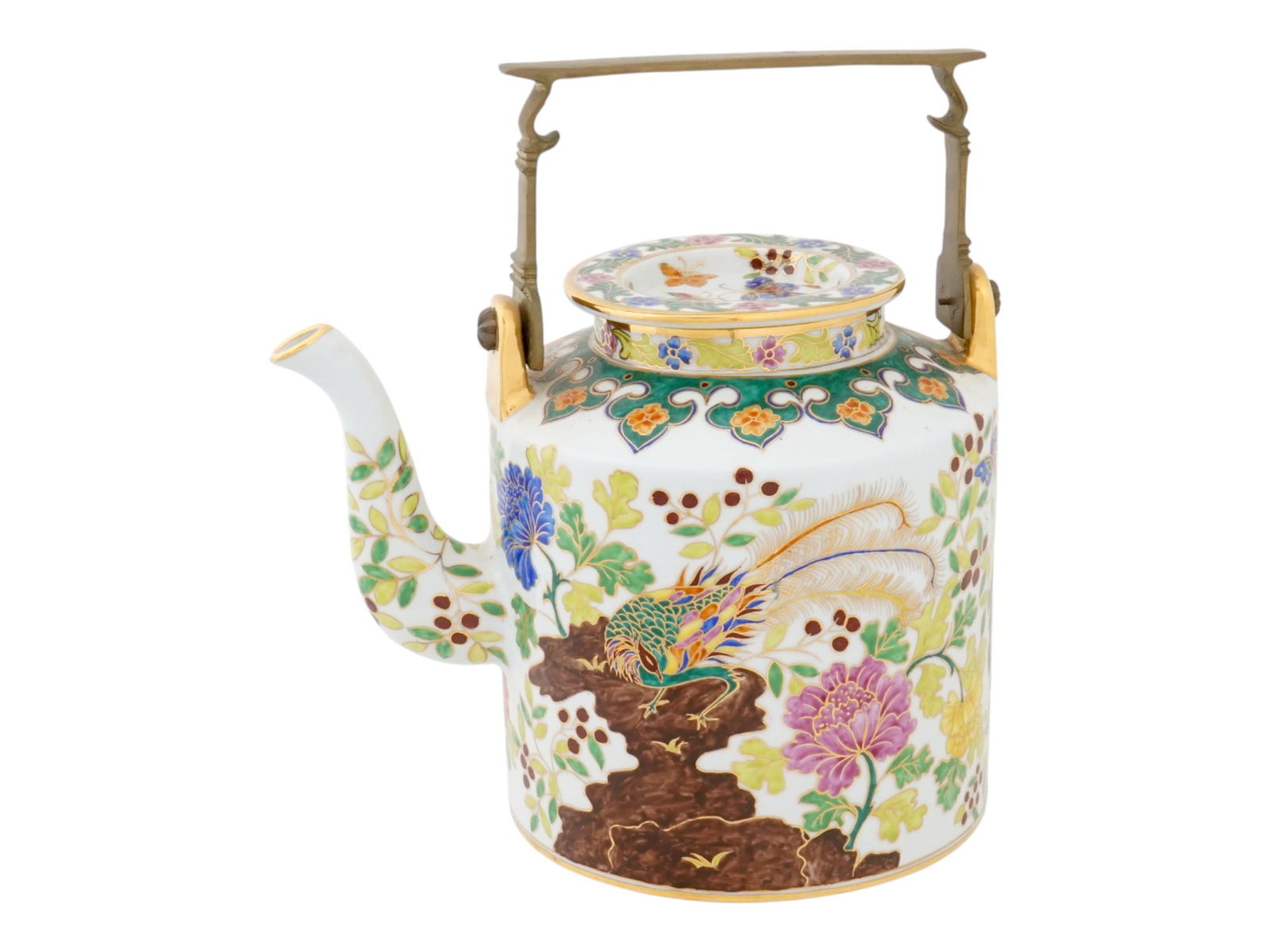 LARGE CHINESE HAND PAINTED CERAMIC TEAPOT (1 of 7)
