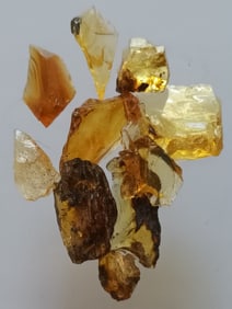 SET OF 10 ROUGH BURMITE AMBER SAMPLES