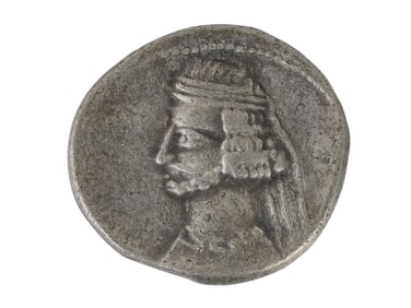 ANCIENT PERSIAN PARITHIAN ORODES II SILVER DRACHM COIN