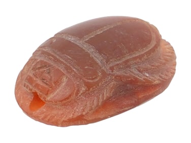 ANCIENT EGYPTIAN CARVED CARNELIAN STONE SCARAB BEAD