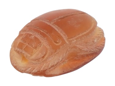 ANCIENT EGYPTIAN CARVED CARNELIAN STONE SCARAB BEAD