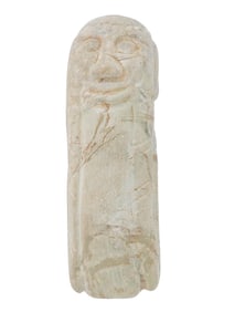 ANTIQUE ASIAN ELONGATED BEARDED HEAD FIGURE 1300 AD