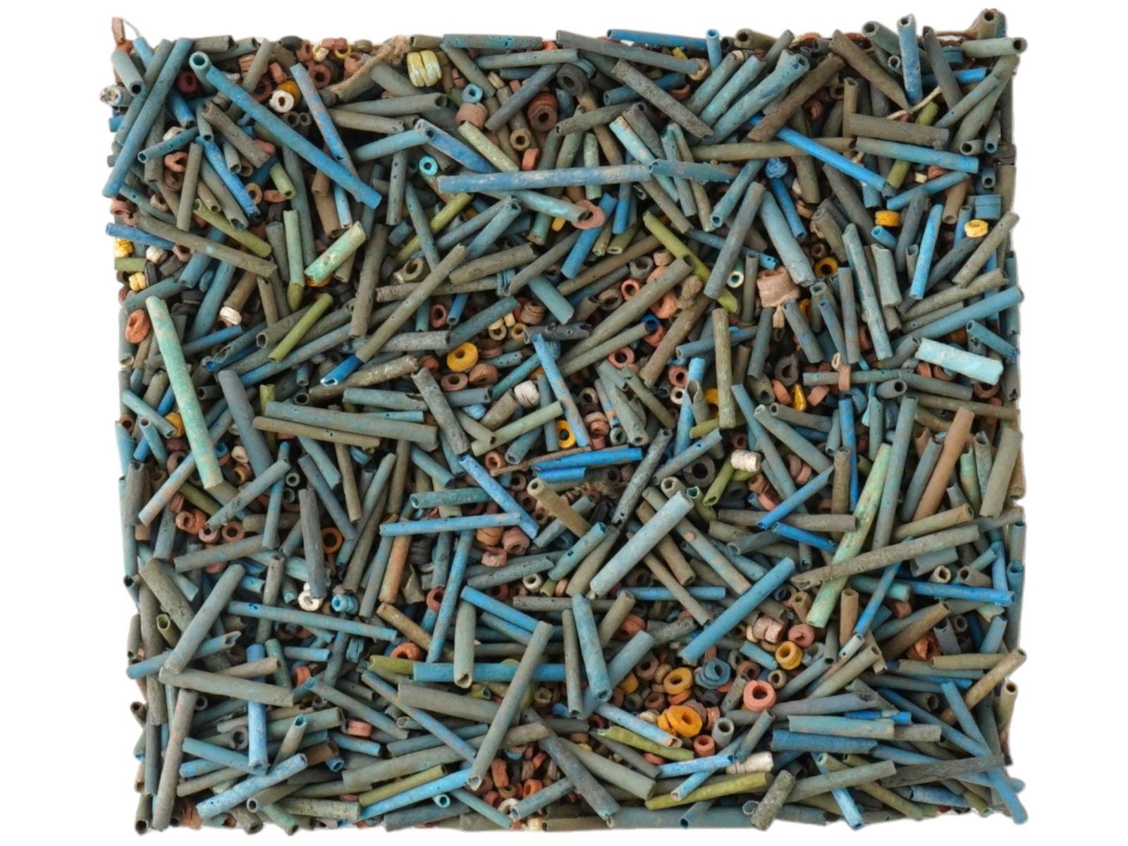 LOT OF ANCIENT EGYPTIAN TUBULAR SHAPED MUMMY BEADS (1 of 2)