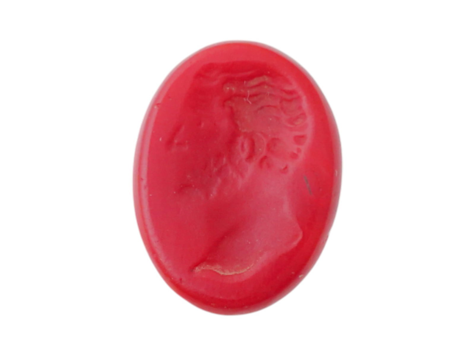 ANCIENT ROMAN HAND CARVED RED STONE INTAGLIO: An ancient Roman hand carved red stone intaglio features a bearded male portrait. Circa 100 AD. Archaeological Finds And Relics, Ancient History, Middle East, Seals And Stamps. THIS LOT IS ELIG