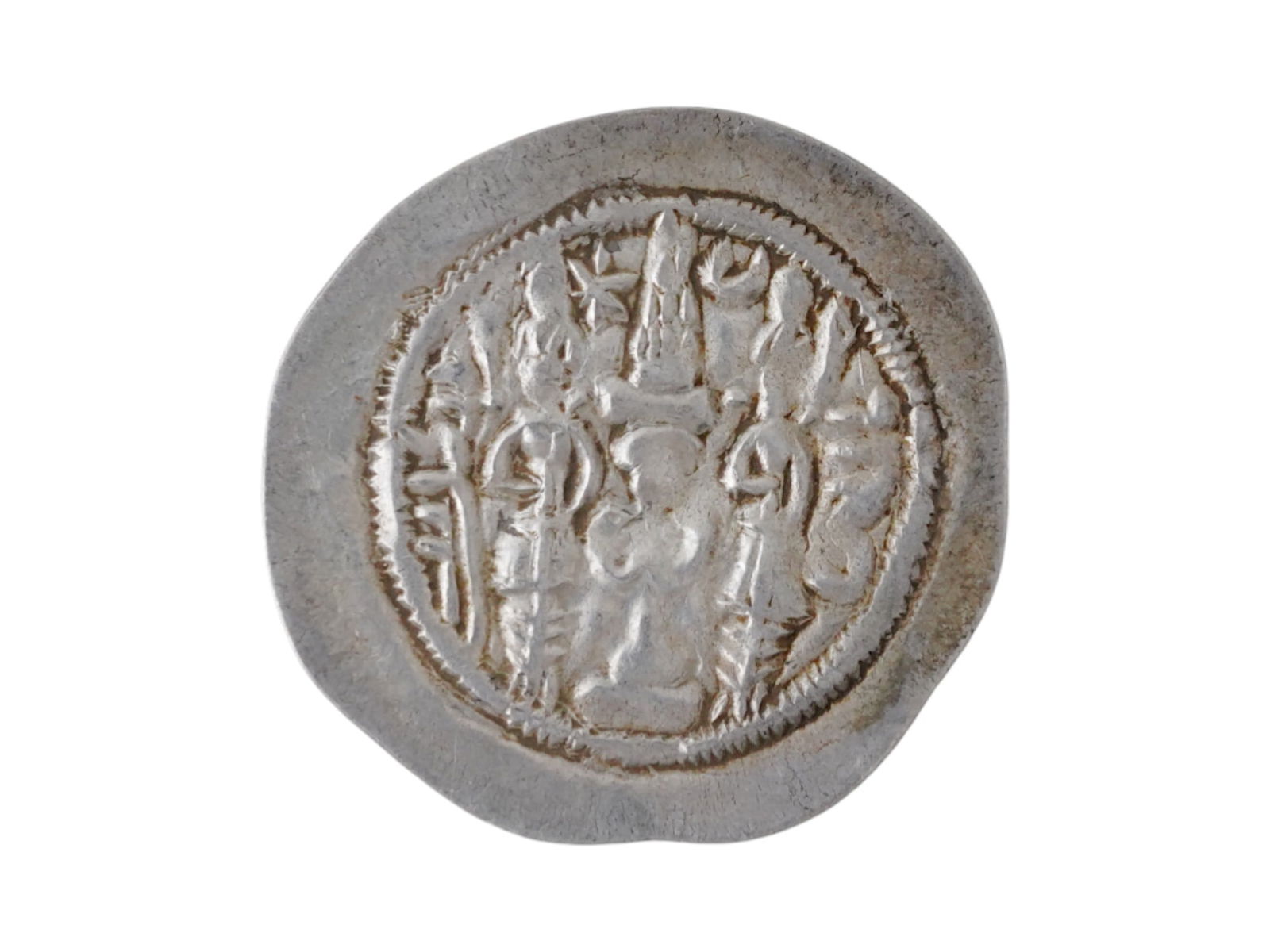 ANCIENT PERSIAN SASSANIAN SILVER DIRHAM COIN (1 of 3)