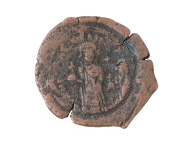 800 TO 1200 AD ANCIENT BYZANTINE EMPIRE BRONZE COIN