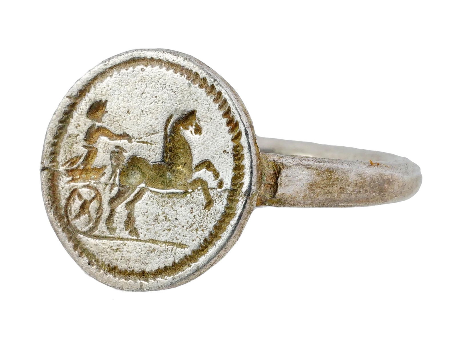 ANCIENT ROMAN SILVER RING WITH ENGRAVED DESIGN (1 of 6)