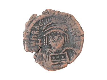 ANCIENT BYZANTINE BRONZE COIN 1000 TO 1200 AD