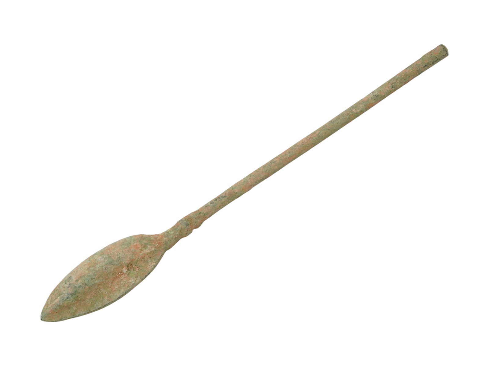 ANCIENT GRECO ROMAN BRONZE MEDICAL INSTRUMENT: An ancient Greco Roman bronze medical instrument, features a spoon with a green patina. Circa 100 to 200 AD. Ancient Medical Instruments For Collectors. THIS LOT IS ELIGIBLE FOR A 30-DAY UNCON