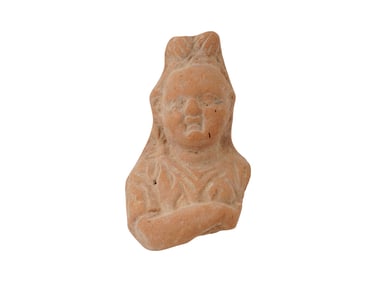 ANCIENT EGYPTIAN TERRACOTTA SCULPTURE OF HEAD 100 BC