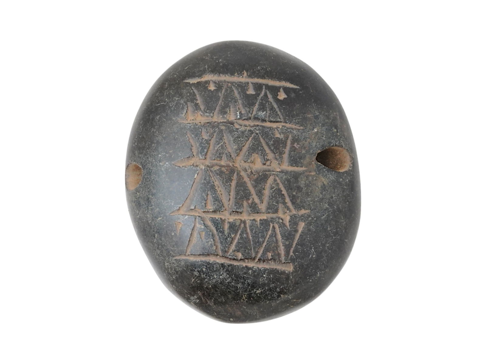 ANCIENT MESOPOTAMIAN STONE STAMP SEAL WITH MALE FIGURE (1 of 4)