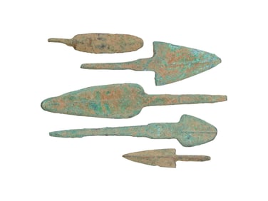 ANCIENT GREEK AND ROMAN PATINATED BRONZE ARROWHEADS