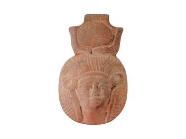 ANCIENT EGYPTIAN HATHOR CARVED LIMESTONE PENDANT