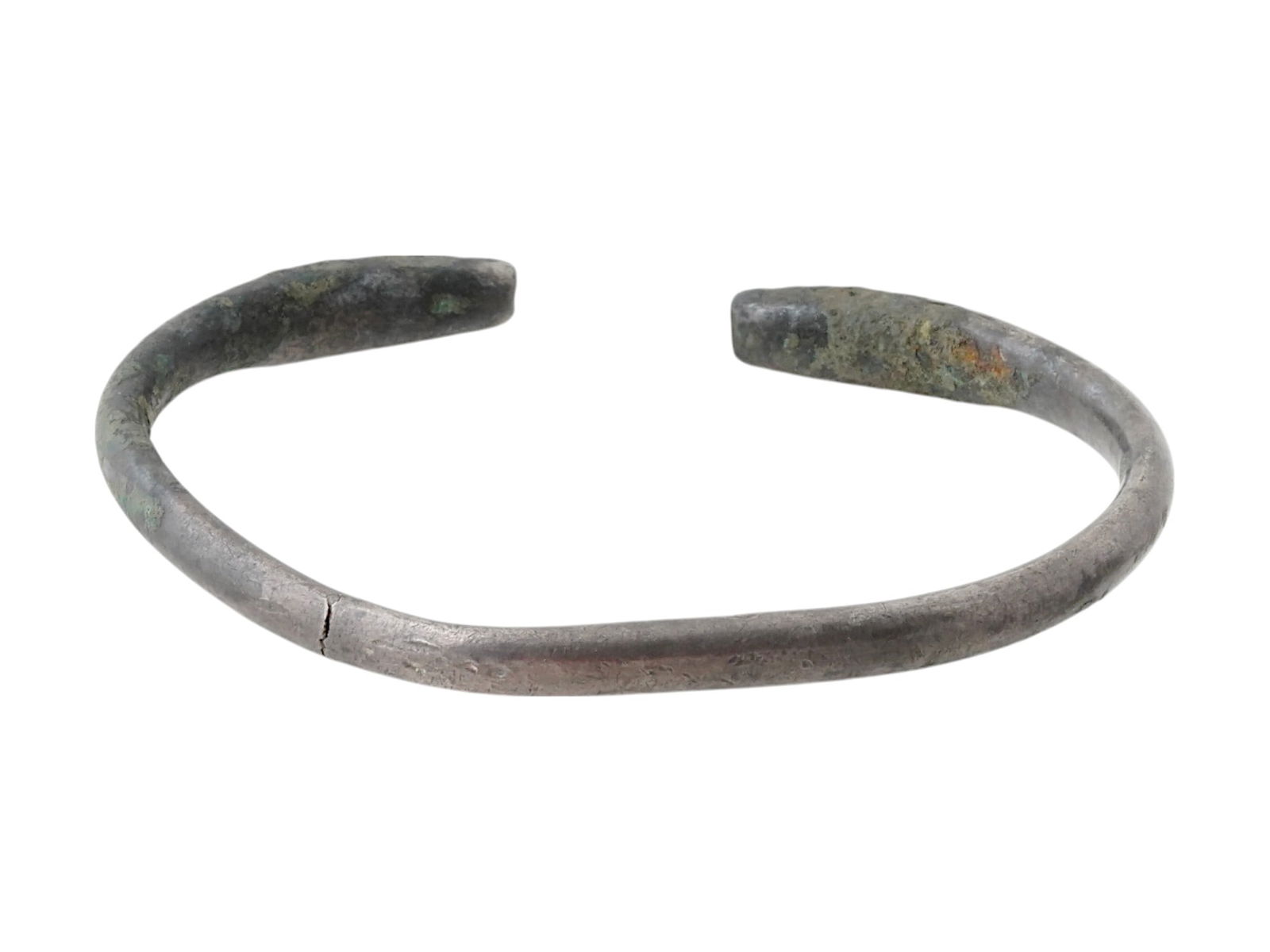 500 BC ANCIENT PERSIAN SNAKE SILVER CUFF BRACELET (1 of 4)