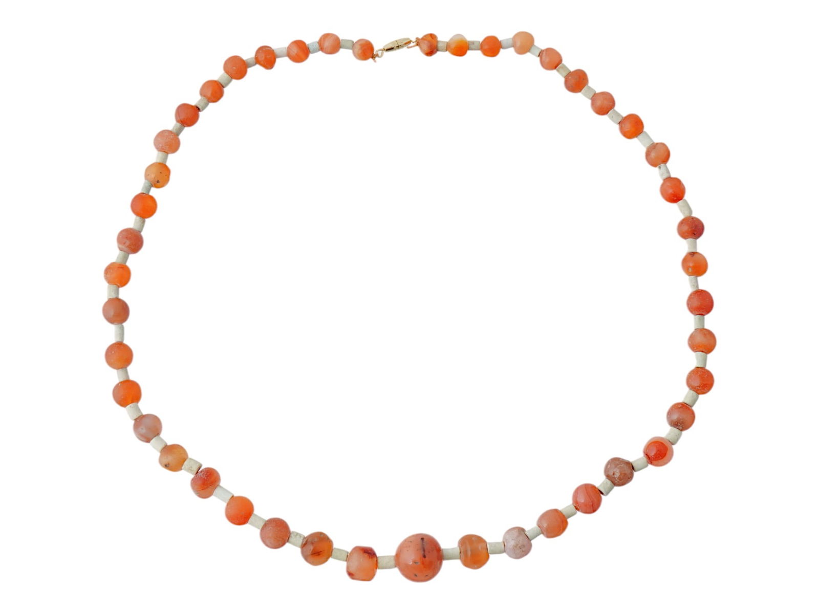 ANCIENT PERSIAN BEADED CARNELIAN FAIENCE NECKLACE (1 of 3)
