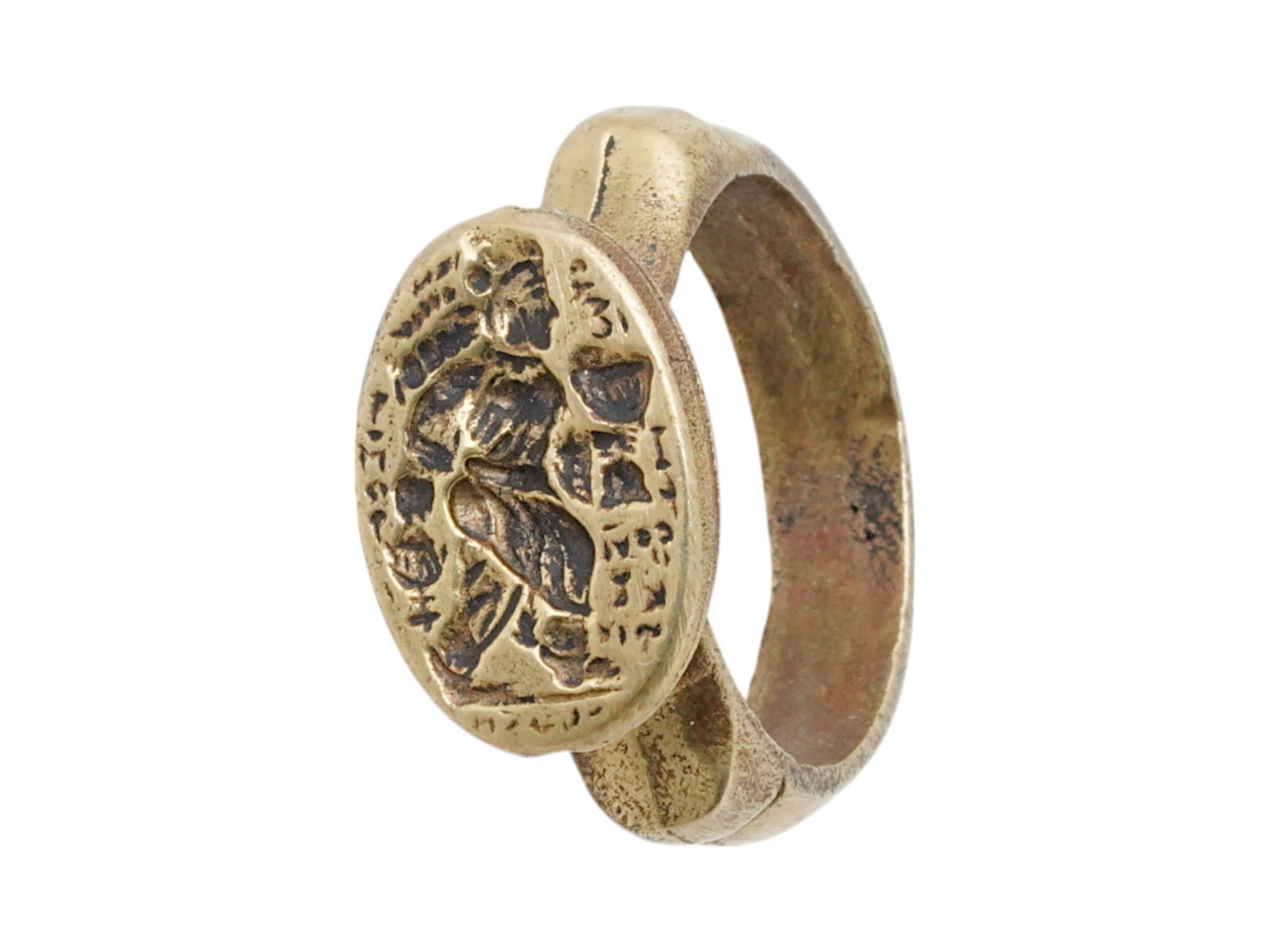 ANCIENT ROMAN EMPIRE BRONZE SIGNET RING (1 of 6)